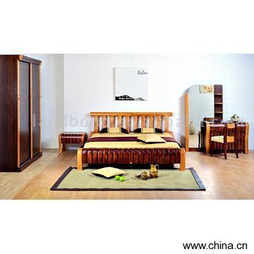 Bed, Night Table, Dresser, 2-Door Wardrobe