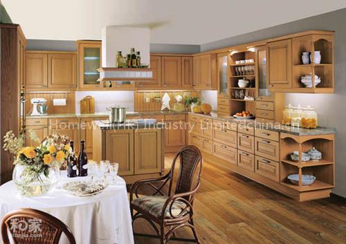 Carved wooden kitchen cabinet, white color