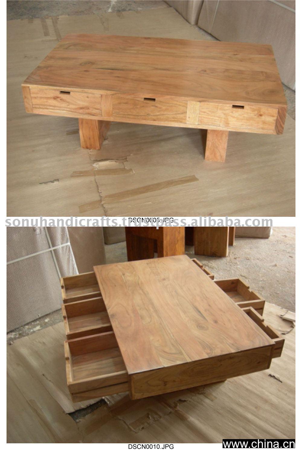 Coffee Table With 6 Drawers
