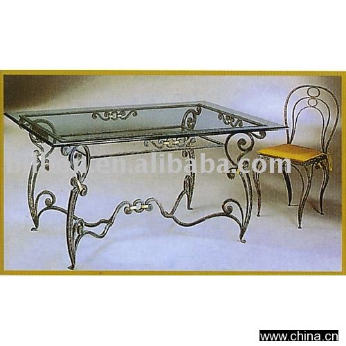 iron table and chair