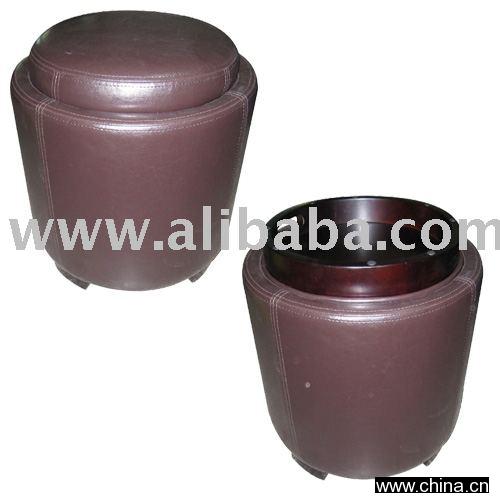 Round Storage Footstool