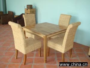 Water Hyacinth Dining Set, Wicker Dining Set, Dining Room Sets