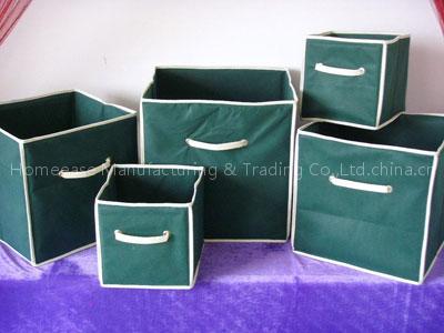 Dark green non-woven fabric box