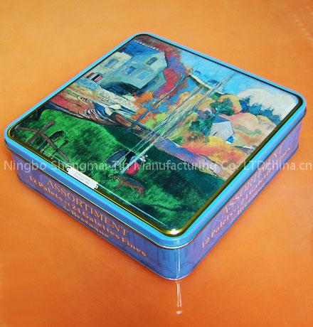 food case, metal lunch box, square beauty tin lunch box