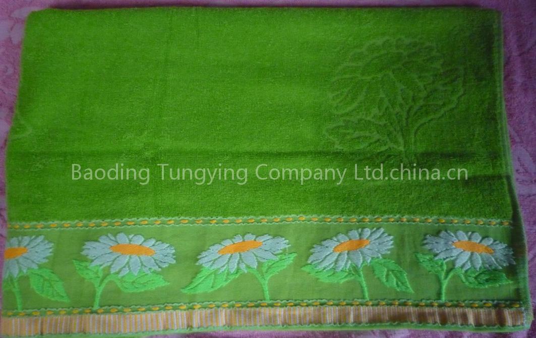 100% cotton jacquard borader bath terry towel