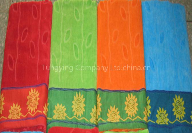 COTTON JACQUARD VELOUR BEACH TOWEL