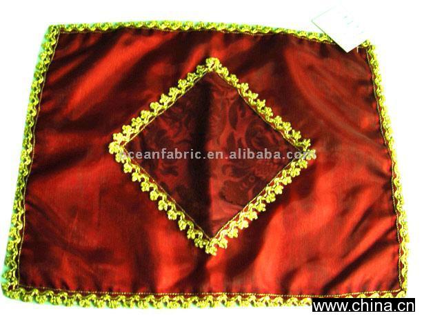 Embroidered and Flocking Taffeta Tablecloth