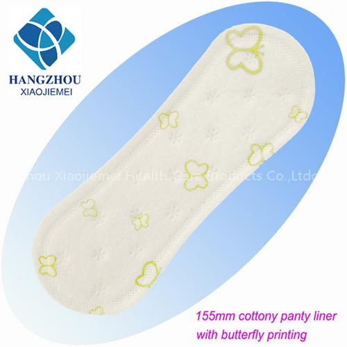 155 feminine panty liner,feminine hygiene with printed butterfly