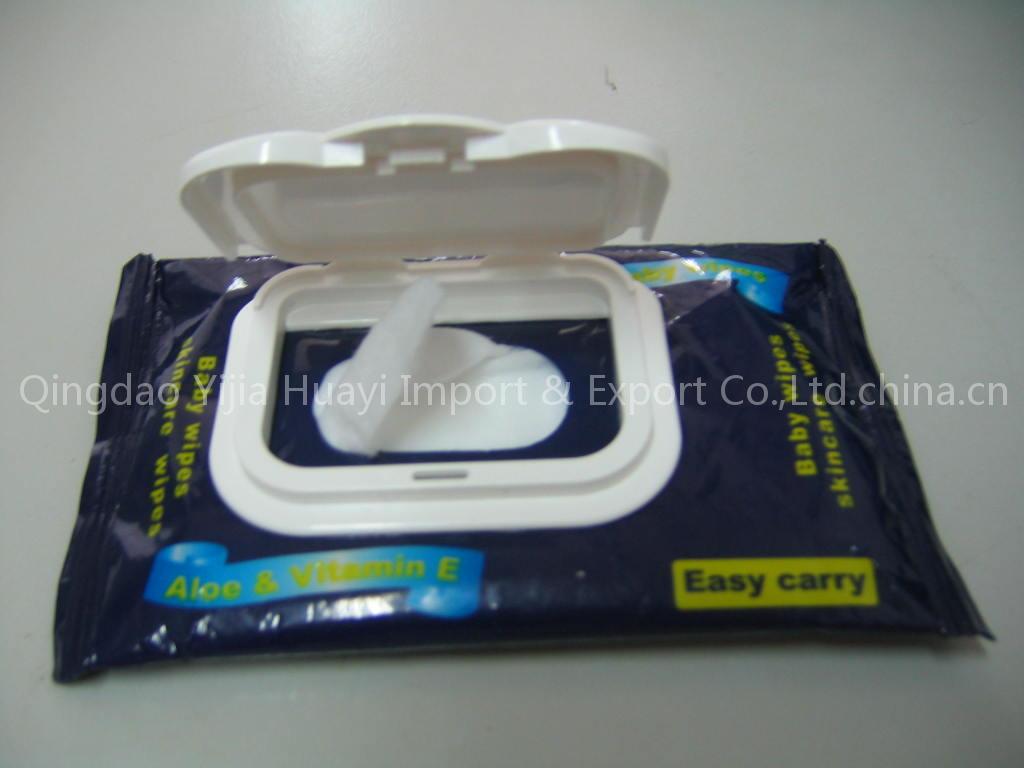 Baby Wipes with plastic box on the top bag