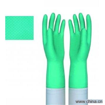 Flocklined Household Nitrile Gloves (Green)
