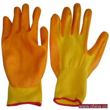 13g Yellow Nitrile Coated Yellow Nylon Gloves