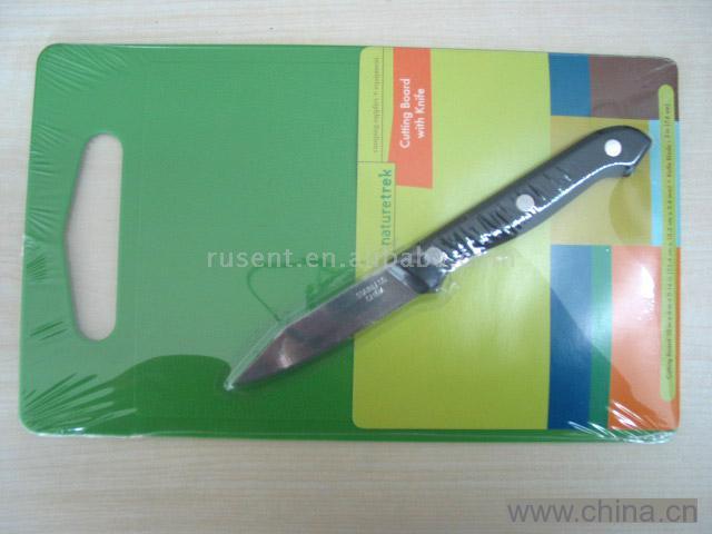Cutting Board With Knife