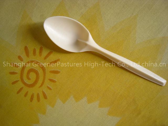 Disposable 100% biodegradable spoon