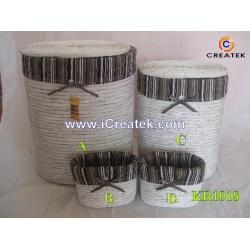 KR1018, Wicker Hamper, Willow Laundry, Handmade Storage Basket