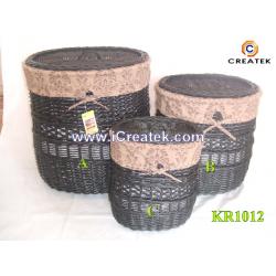 KR1012, Willow Laundry Bag, Wicker Laundry Hamper, Eco-Friendly Basket