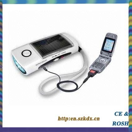 Portable solar LED flashlight with radio , solar charger