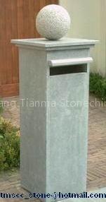 Popular stone mailbox with a ball