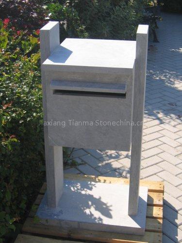 Blue limestone mailbox