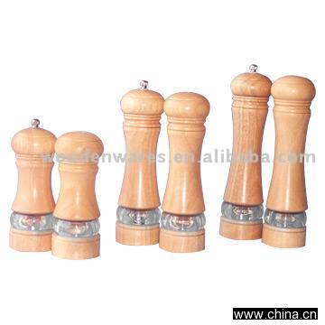 Rubber Wood Salt Shakers, Pepper Mills