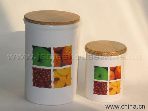 Ceramic Storage Container Set with Decal