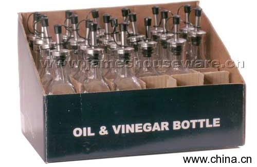 Glass Oil Bottle with Display Tray
