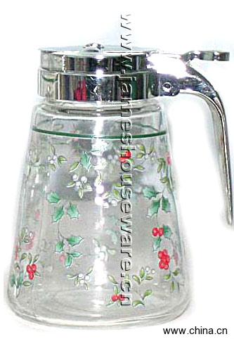 Glass Cruet with Xmas Decal