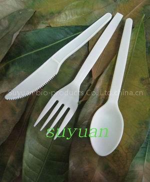 disposable biodegradable plant starch 6 inch cutlery