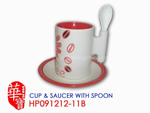 CUP & SAUCER WITH SPOON