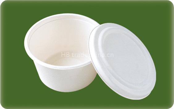 one-time use biodegradable bagasse tableware soup bowl