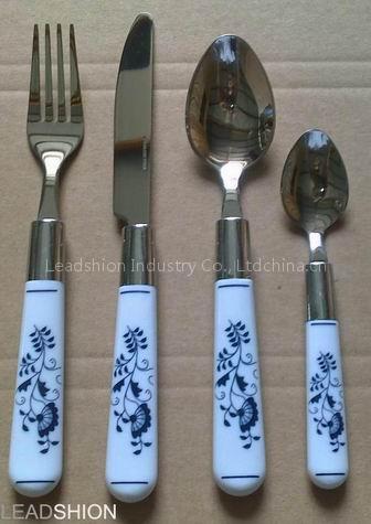 stainless steel cutlery with plastic handle