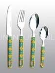 stainless steel cutlery set & flatware with plastic handle