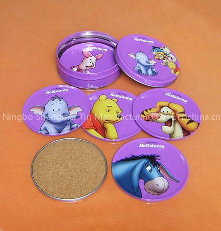 round metal coaster, cup pad, coaster set