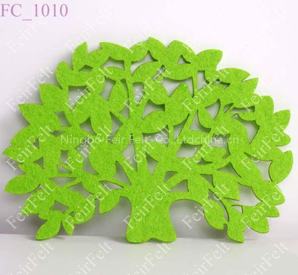 Tree shape laser cut felt coaster