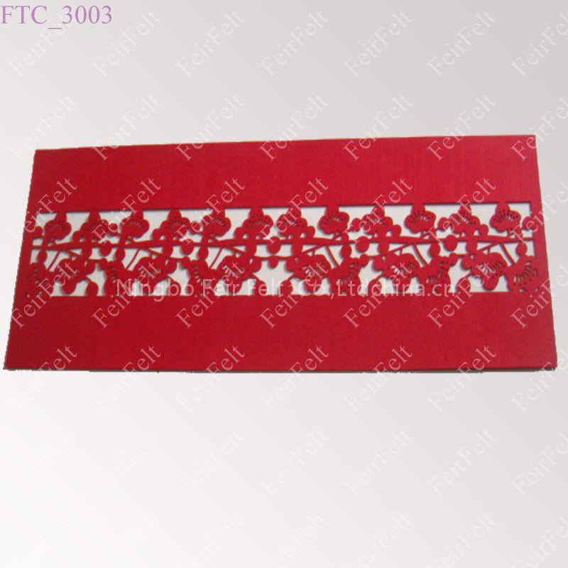 Felt Floral Red Placemats, Table runner