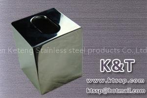 Stainless steel square tissue boxes