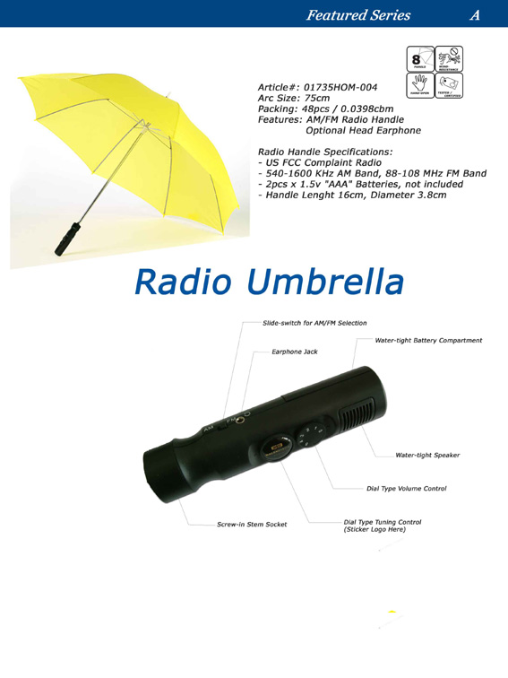 Hong Kong Umbrella With A Radio