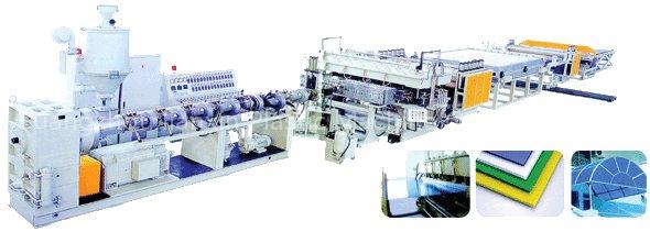 PC/PE/PP Hollow Grid Plate Extruder Line