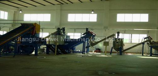 PET bottle crushing and washing line