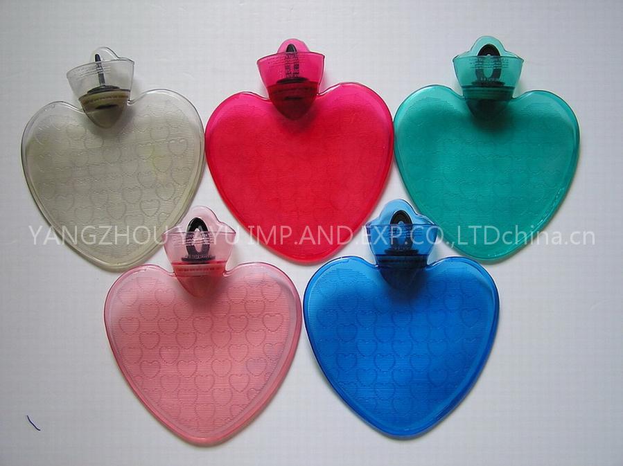 pvc hot water bottle(heart shape)(without pattern)
