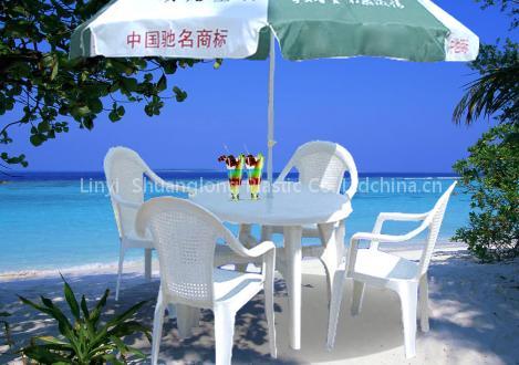plastic table and chair