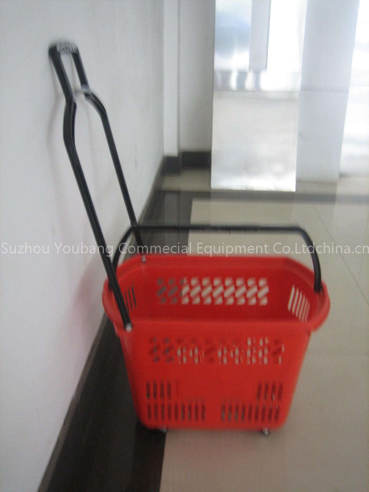 Plastic basket/shopping basket/rolling basket