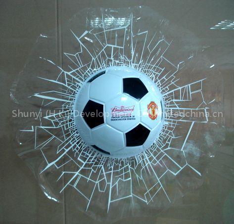 3-D Shatter Soccer Ball Window Decal