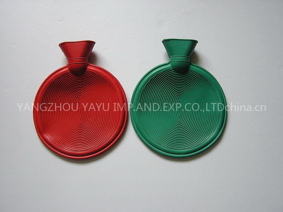 round shape rubber hot water bottle