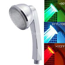 Shower head with water temperature indicating LED light