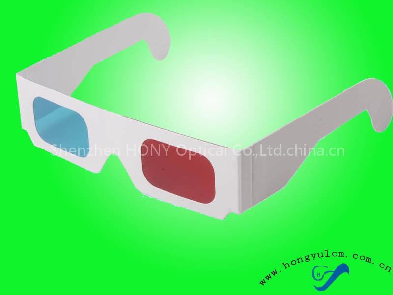 Paper red cyan 3D glasses