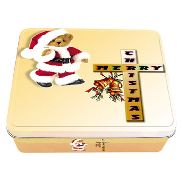 Square Cookie Tin Box