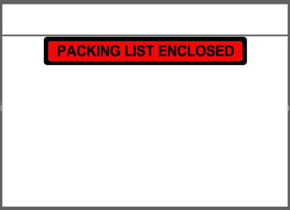 Packing list envelope
