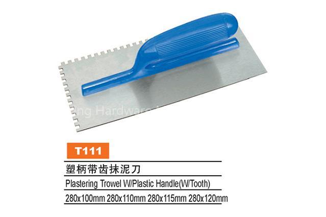 Plastering Trowel notched with plastic handle