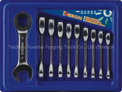 10 PCS Short Arm Gear Wrench Set