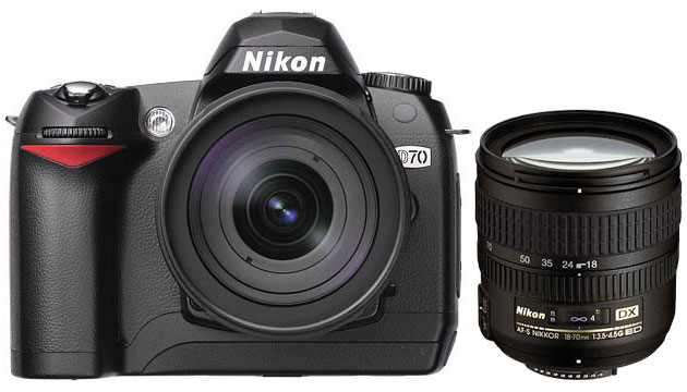 United States Nikon D70 Digital SLR Camera w18-70/70-300mm Lenses